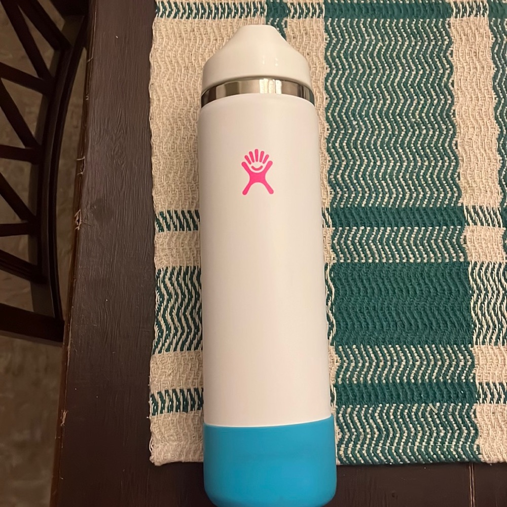 Euc white and teal Hydroflask
